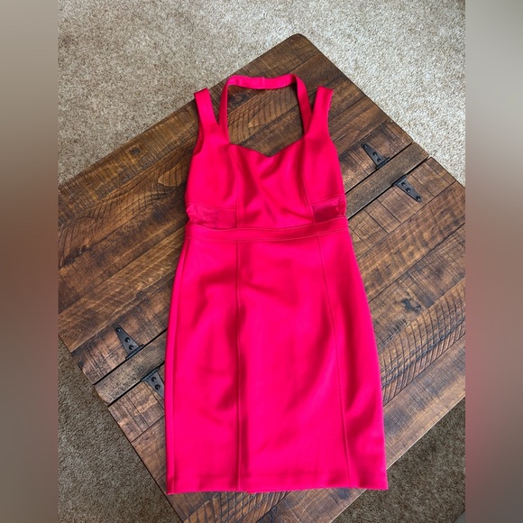 Guess Mesh Cutout Red Dress - Picture 1 of 3